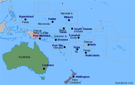 Capitals of Oceania Map Quiz .